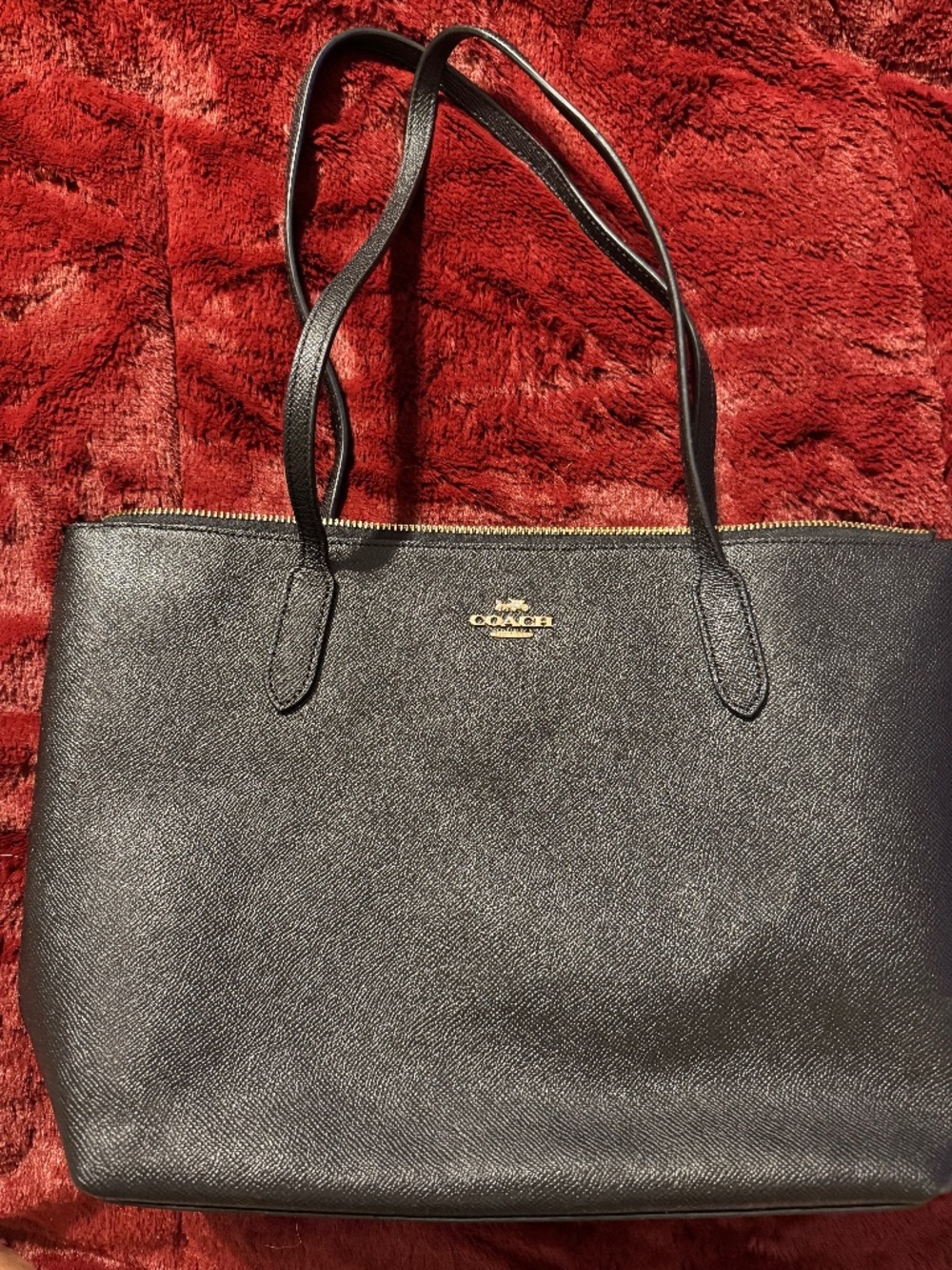 Coach bag with gold hardware